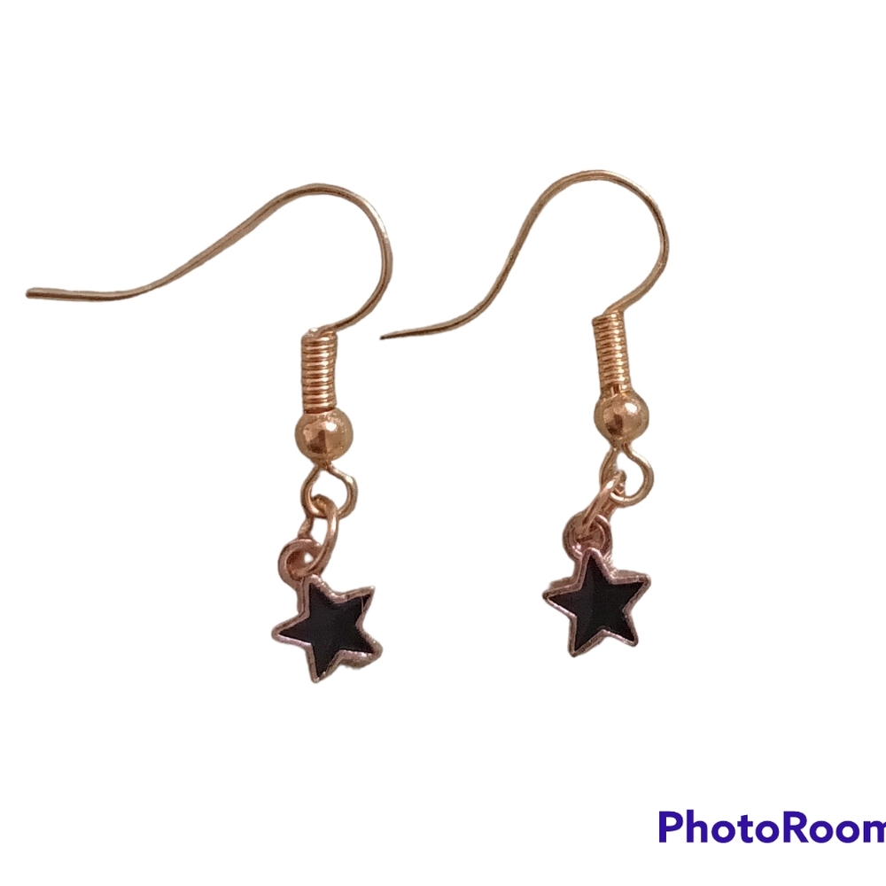 Handmade Black Star Earrings